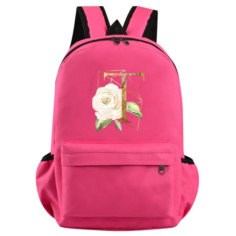 Mochila 26 Bolsas de letras inglesas para mujeres Hombros Satchel Mochilas para Casual Laptop