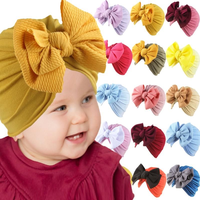 Sombrero para niña bebé,gorra de Color sólido,para el pelo 