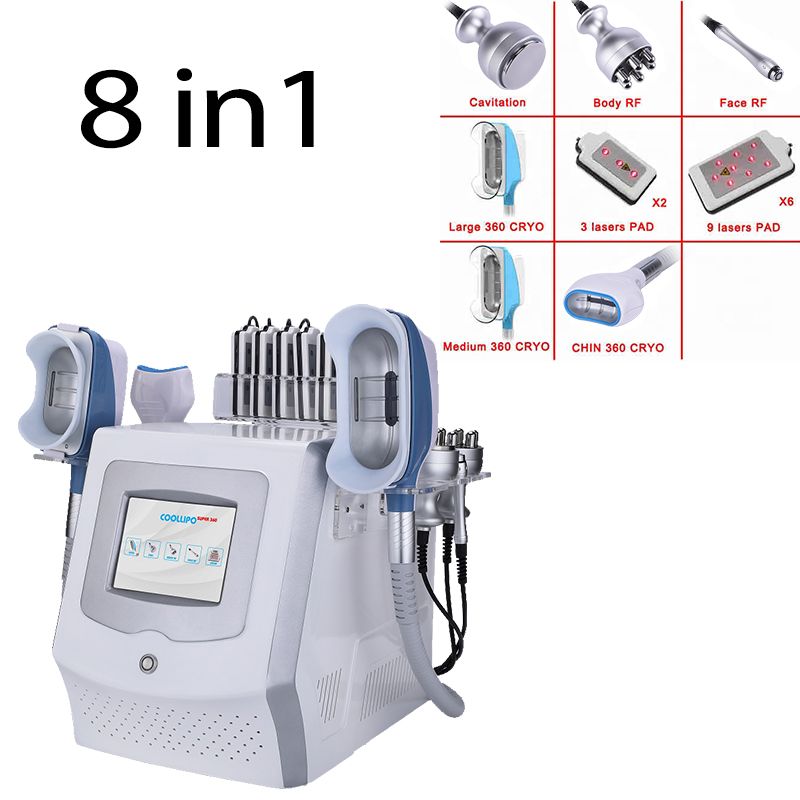 3 Cryo + Cavitation + 2 RF + Laserkuddar * 8PC