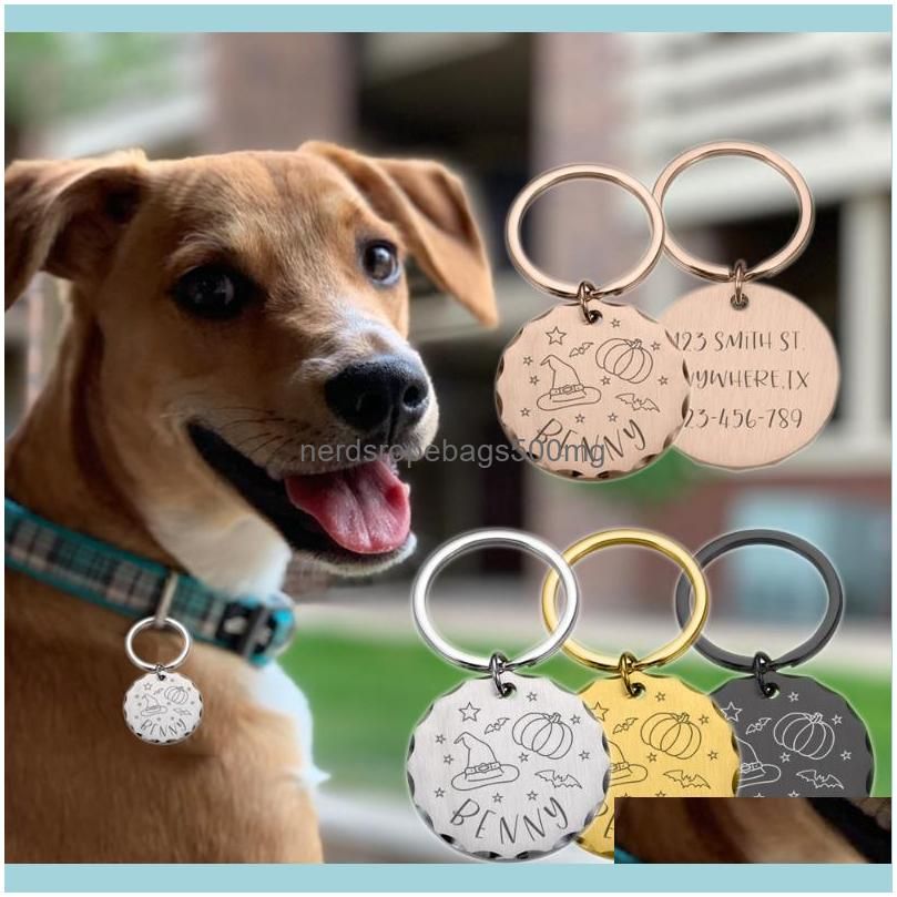 Suministros para mascotas Etiqueta perro Jardín Home, tarjeta identificación Medalla personalizada con nombre grabado Placa de identificación personalizada Dirección Cat Collar Mascotas Aessorie