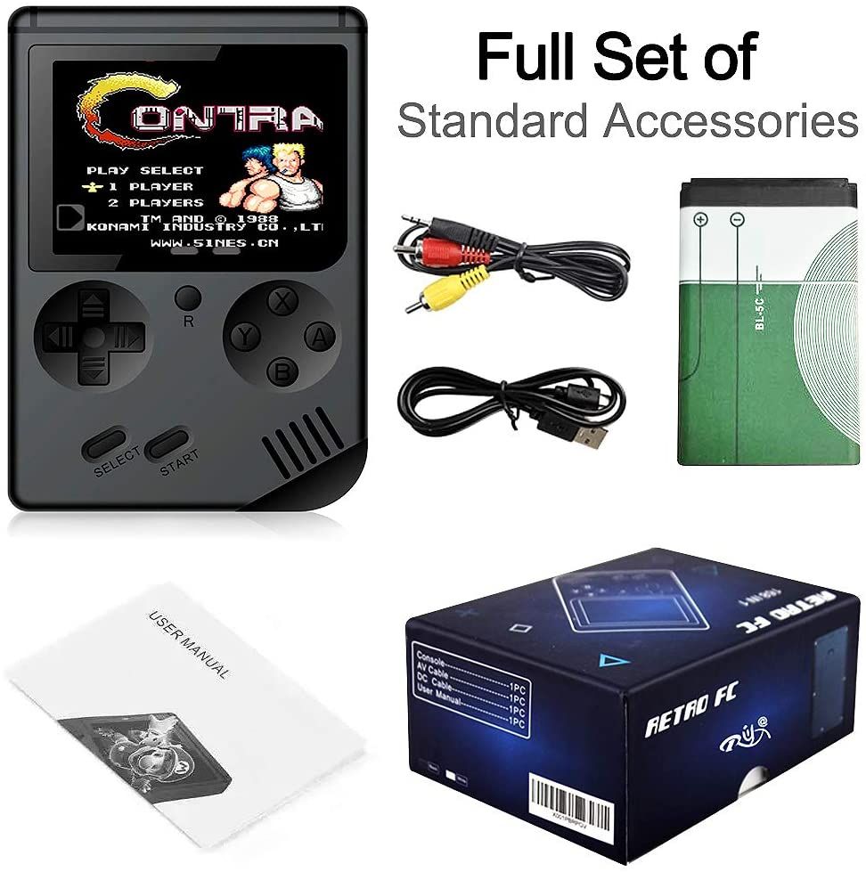 5pcs retrò console di gioco portatile, retro gioco portatile da gioco costruito in giochi classici per bambini bambini e adulti (retro FC) YX-FC-1