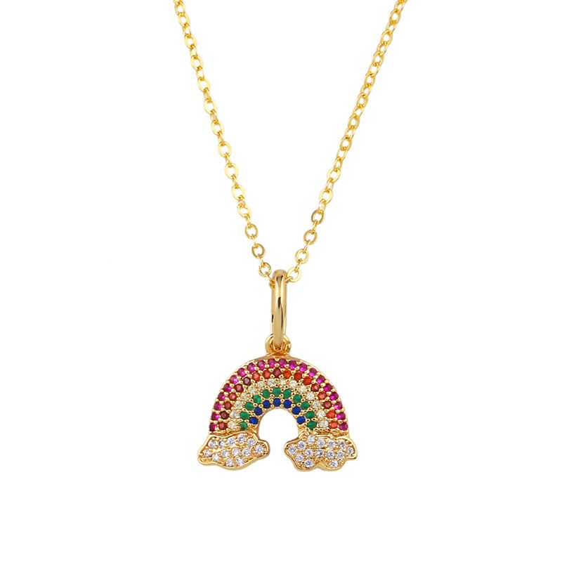 Rainbow Necklace Gold.