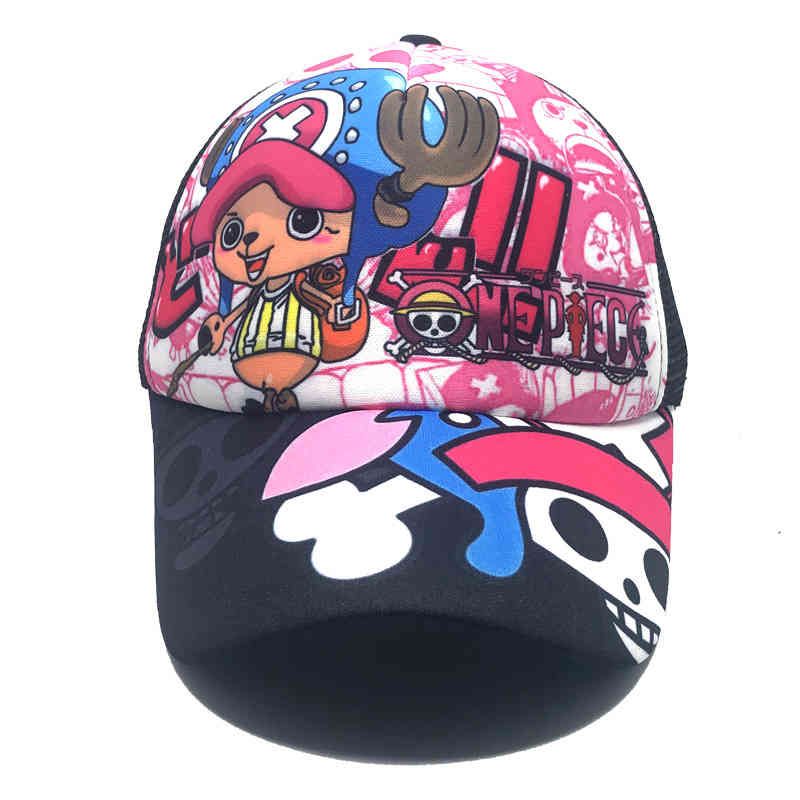Light Blue Tony and Kid Luffy Trucker Hat One Piece Mesh Hat