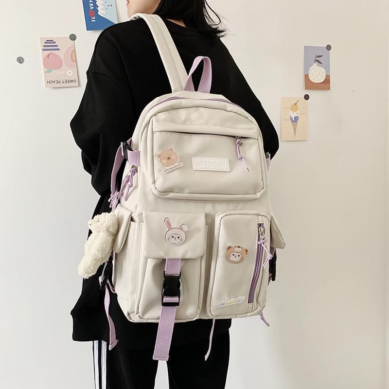Moda mujer linda mochila gran capacidad laptop rucksack 