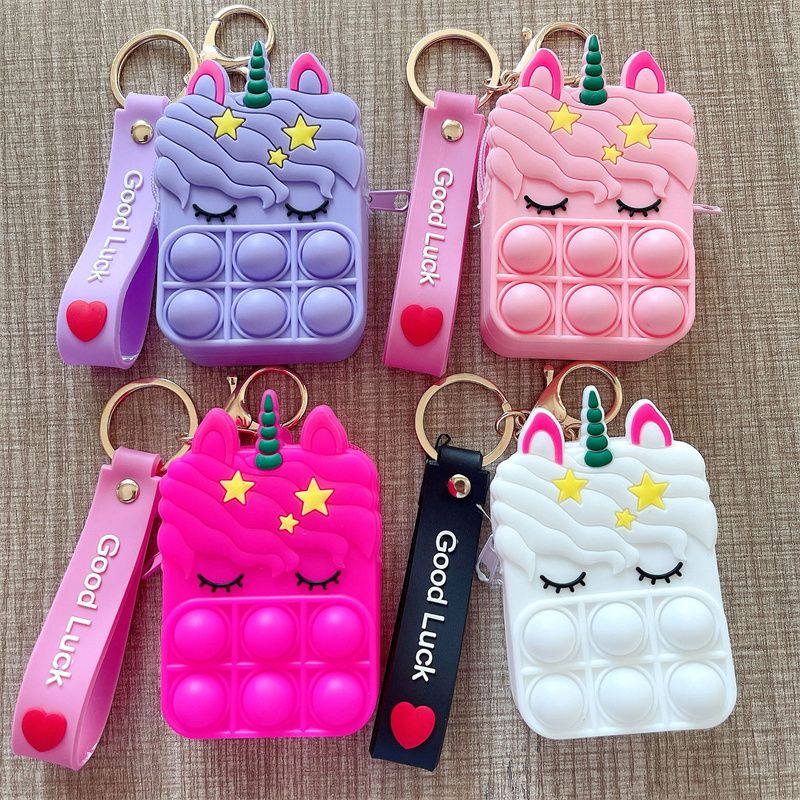 Push Pop Bubble Unicorn Coin Bag Sensory Fidget Toy it Stress Relief  Autism HOT