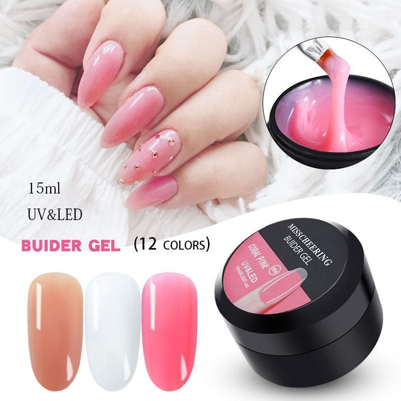15ml Nail Gel Extension Gels Thick Builder Natural Camouflage UV Manicure  Art Polish 12 Colors TSLM11