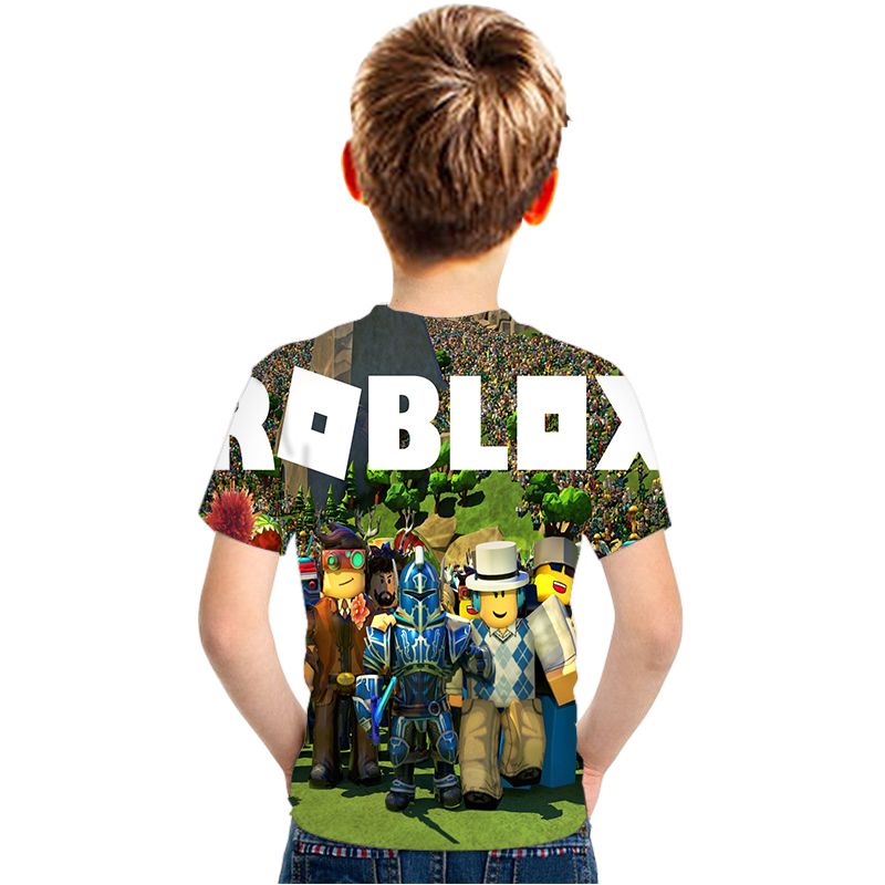 Boys' Anime T Shirts Summer Fashion ROBLOX Printing Kid's Tshirts Casual  Loose Print Dragon Child's Tees