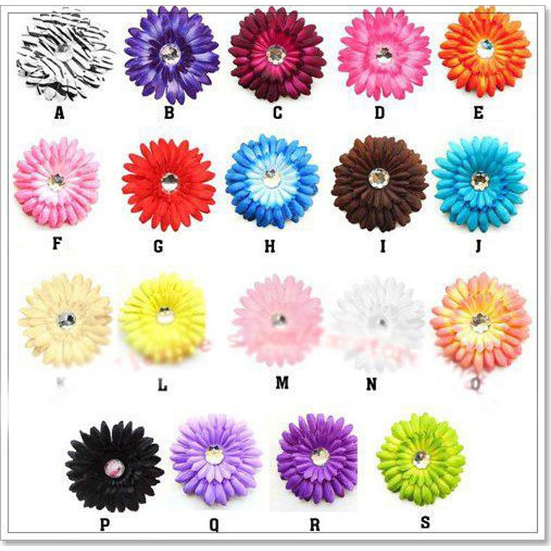 Gerbera Daisy Flower with Clips Baby Hair Bows Alligator Grip Girls  Accessories Barrettes