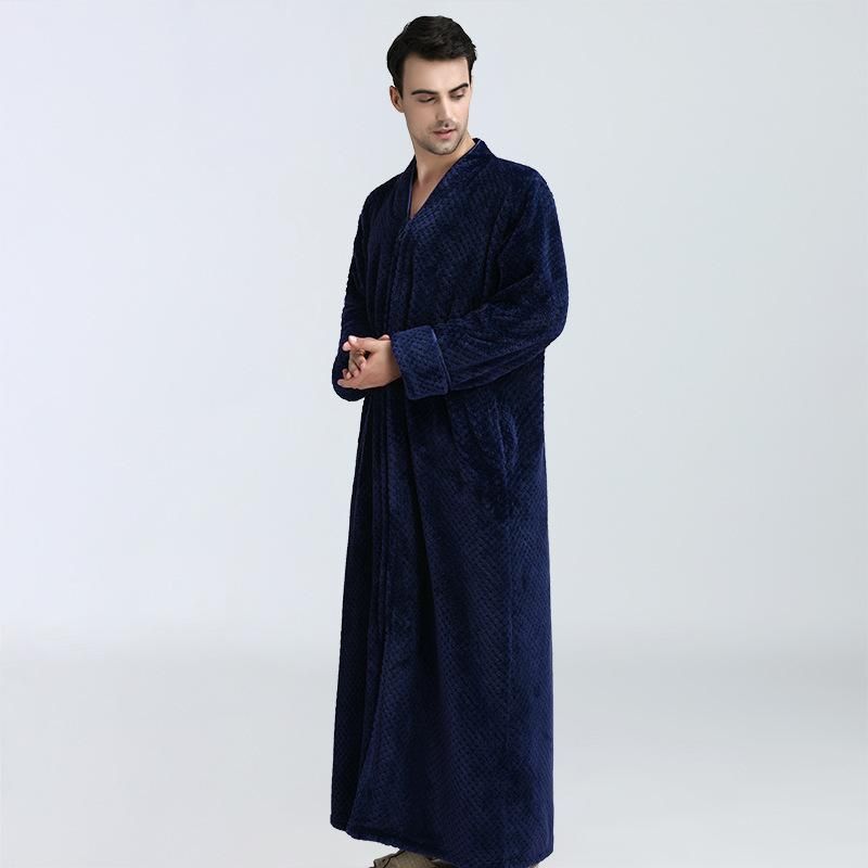 hommes peignoir bleu