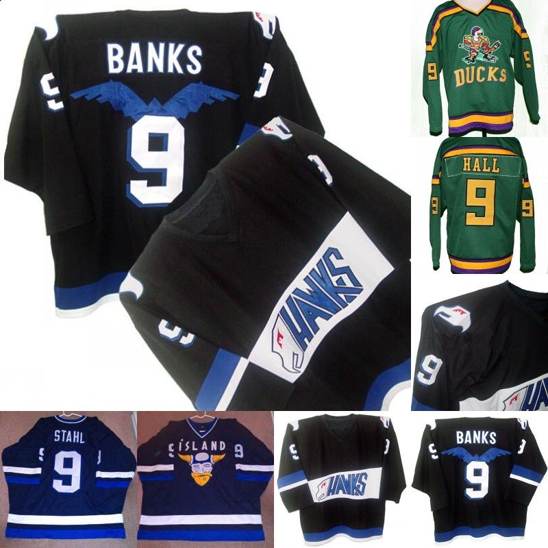 Mighty Ducks Movie Jersey Für Männer Alle Zahlen Eishockey Trikot Grün Genäht 