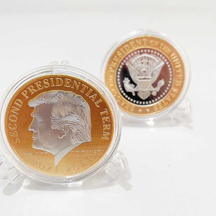 Mode Art Deco Trump Coin 2021-2025 Andra presidentperiodens minnesgrävare Metall Insignia Collector Coin