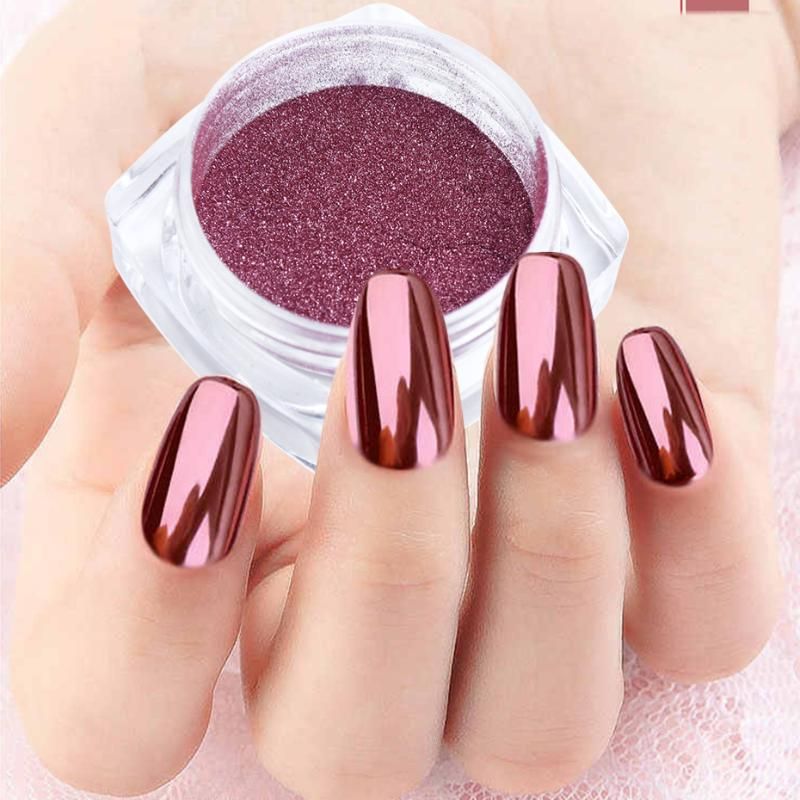 Nail Glitter Rose Gold Silver Mirror Powder Pigment Shiny Metallic Effect Dust Champagne Sequins DIY Art Decoration GLC/ASX Nail Glitter Rose Gold Silver Mirror Powder Pigment Shiny Metallic Effect Dust Champagne Sequins DIY Art Decoration GLC/ASX
