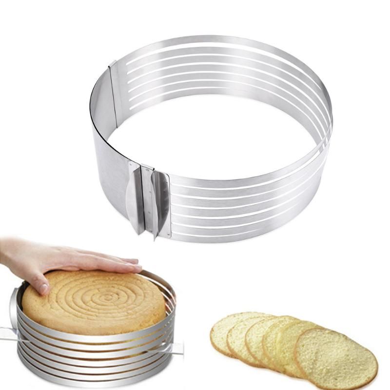 Cake Slicer Steal Inoxidable Ajustable Circular Capas Capas de Herramienta de Herramienta Cake Slicer Steal Inoxidable Ajustable Circular Capas Capas de Herramienta de Herramienta