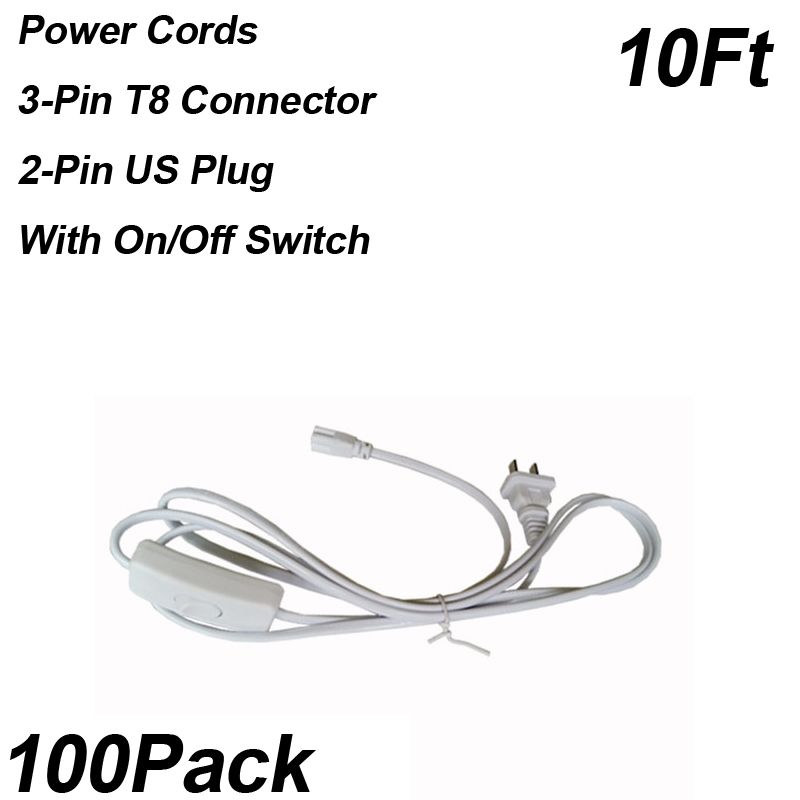 10Ft 2-Pin Power Cords With Switch