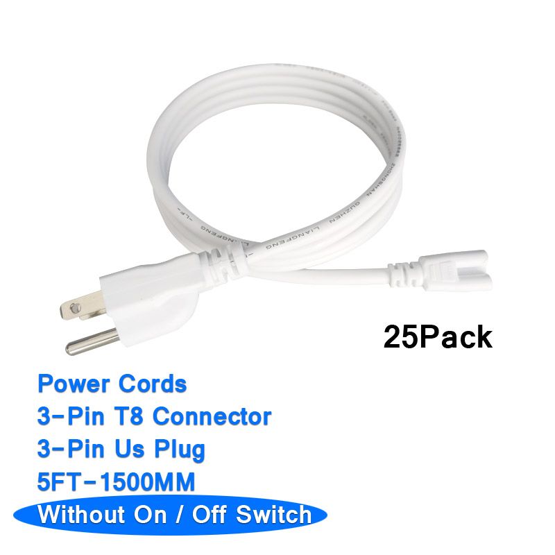 3Pin 5Ft Power Cords Without Switch