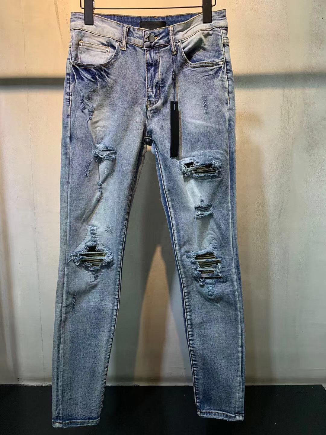 2021 21SS Heren Jeans Blauwe Camouflage Stiksels Gescheurde Elastische Slim  Fit Heren Designer Merk Jeans Hoge Kwaliteit Van Frontyhiehn, 52,14 €  |DHgate