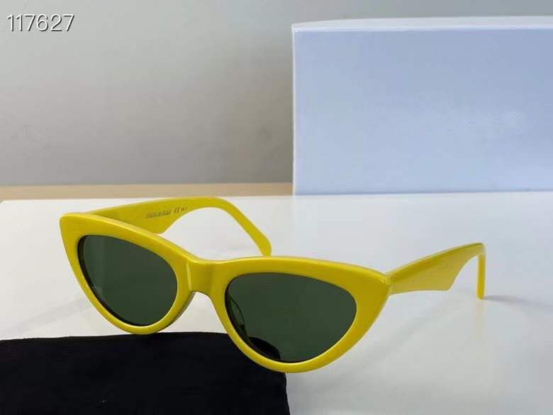 yellow with green lens