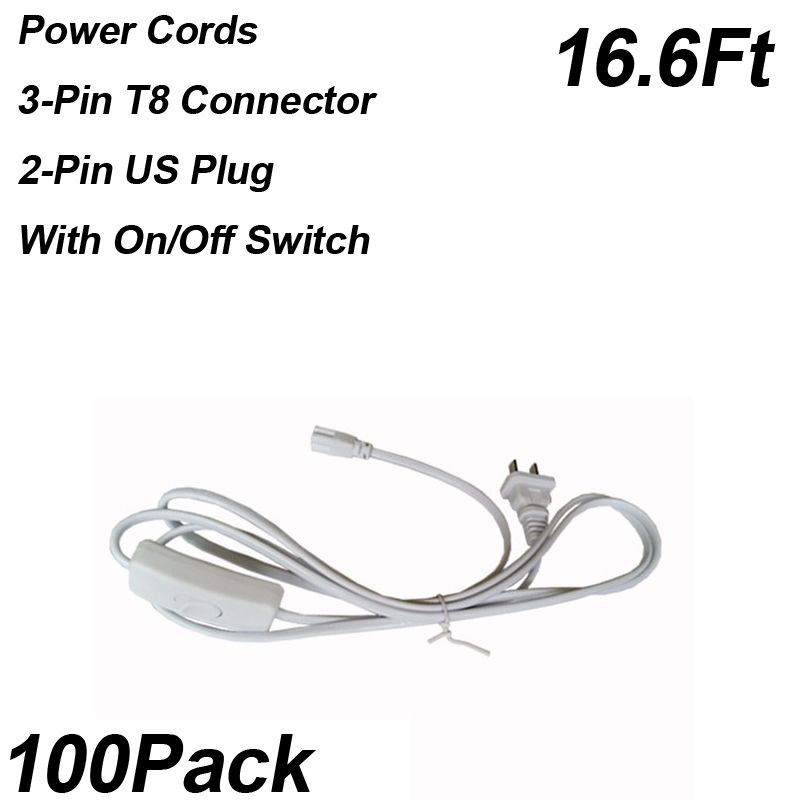 16.6Ft 2-Pin Power Cords With Switch