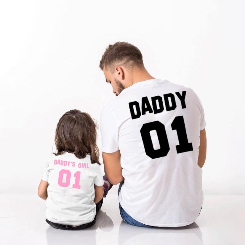 Camisetas para hombre Padre bebé Papá 01 Muchacha Papá Papá e hija Match