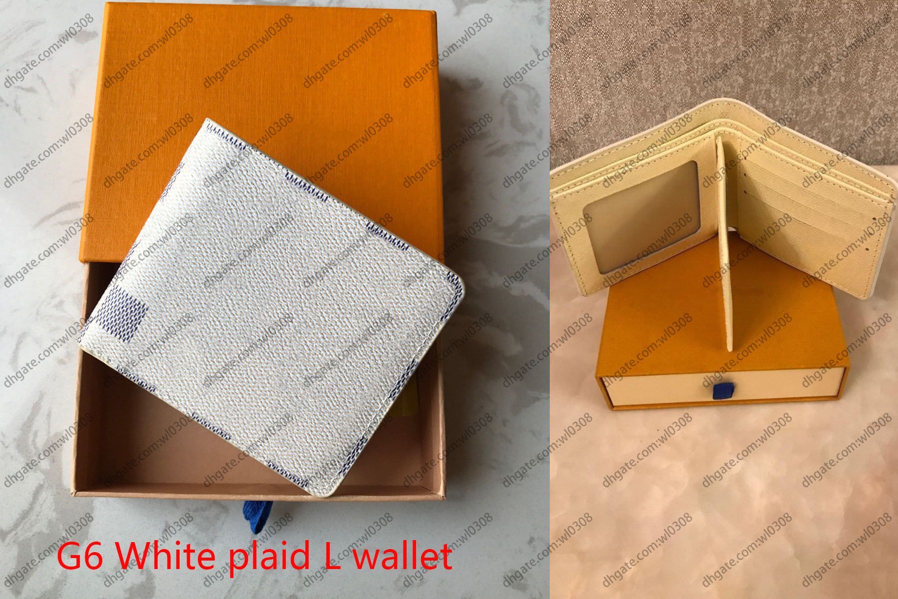 G6 White Plaid L Wallet