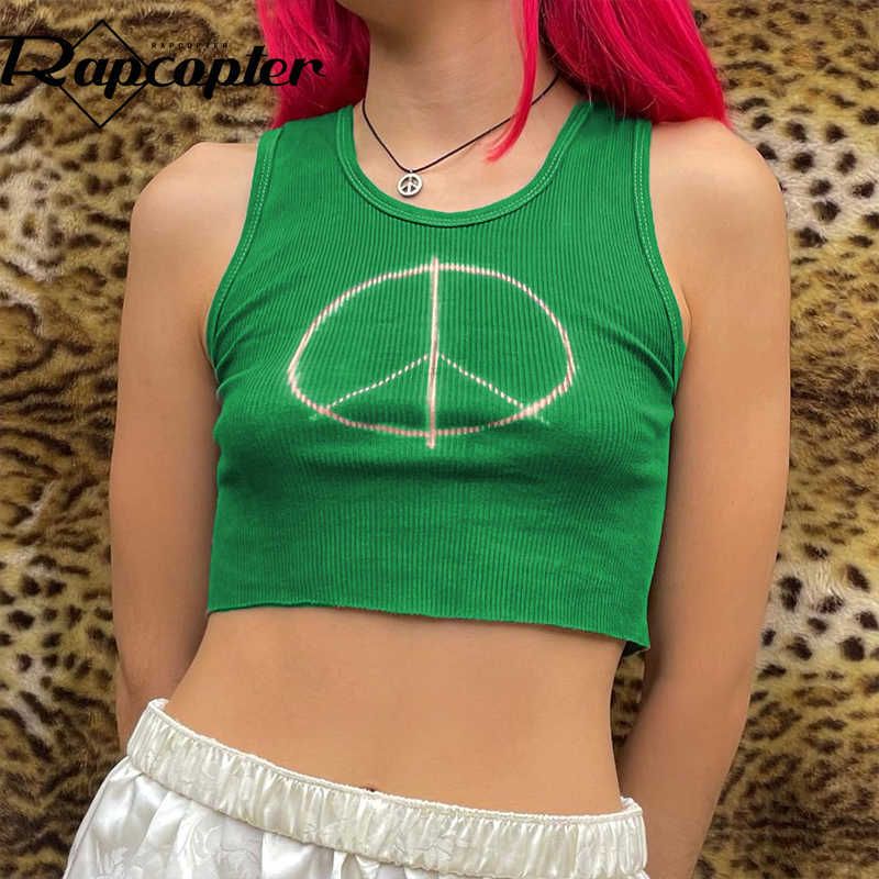 Rapcopter Impreso Tops Tank Tops Y2K Top Sin mangas Sin Harajuku Corset Tops