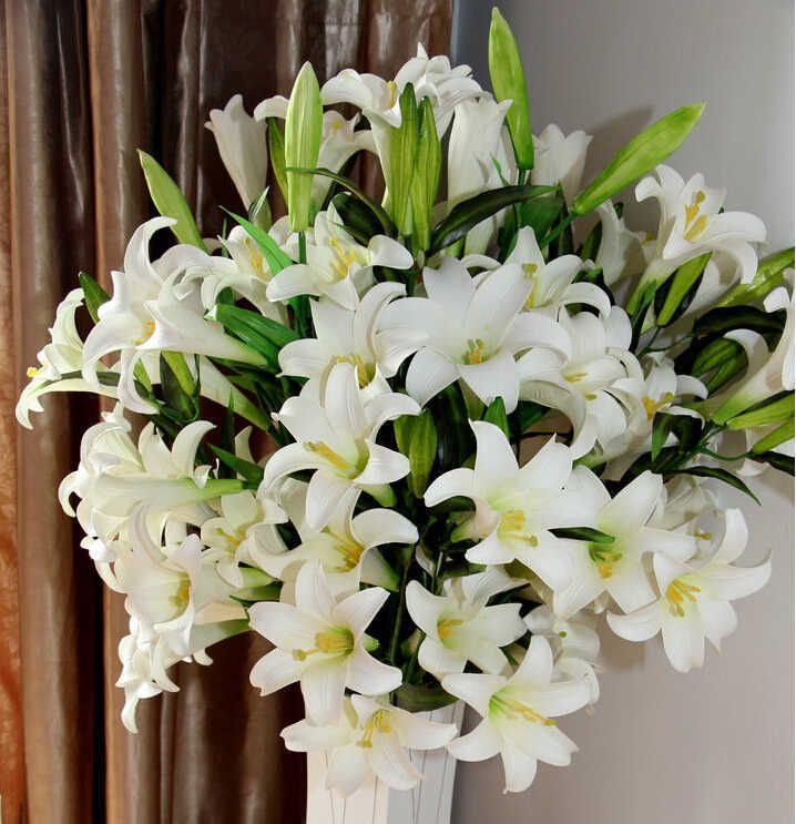 New Simulation Flowers 100cm Artificial Lily PVC Live Home E Garden Decorazione di nozze all'ingrosso