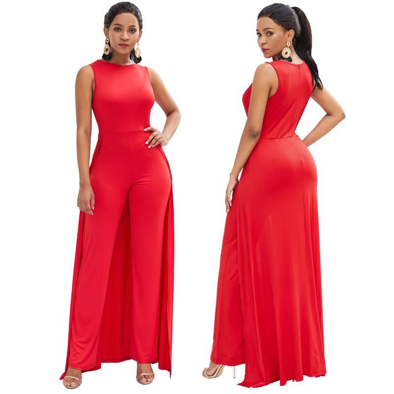 two piece red jumpsuit