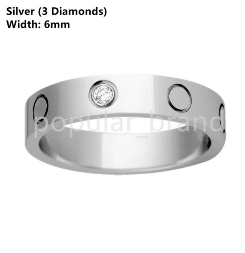 6 mm zilver met diamant
