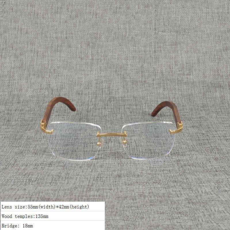 20 OFF 2023 Natural Wood Square Clear Buffalo Horn Oversize Rimless