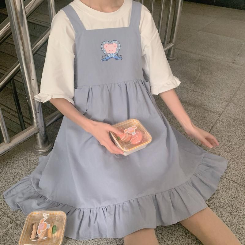 Compra Vestidos Casuales Japonés Verano Soft Girl Lolita Vestido Lindo Sin  Mangas Blue Oversized Kawaii Ruffle Fashes Ropa De Ropa Mujer Barato |  Entrega Rápida Y Calidad | Es.Dhgate