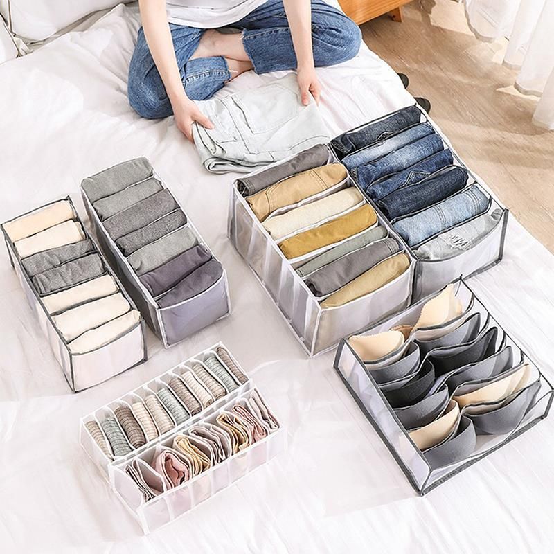 Closet Jeans Organizer para calcetines de ropa interior Caja de almace Closet Jeans Organizer para calcetines de ropa interior Caja de almace