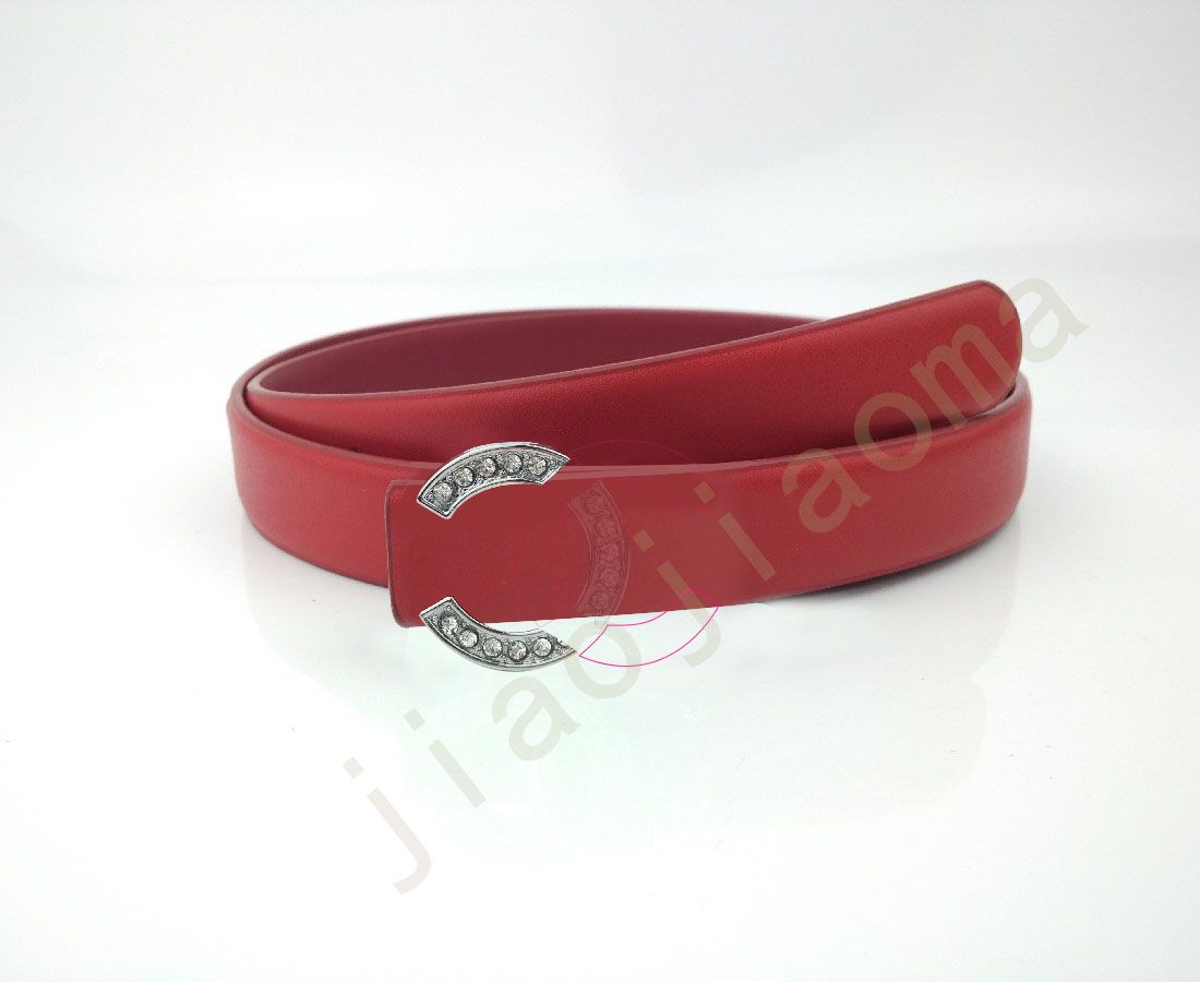 2# Logo C*a*e*-red belt silver buckle