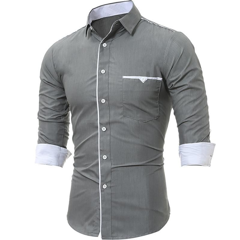 Gocgt Mens Shirt Button Down Long Sleeve Slim Fit Color Block Shirt Casual Top Gocgt Mens Shirt Button Down Long Sleeve Slim Fit Color Block Shirt Casual Top