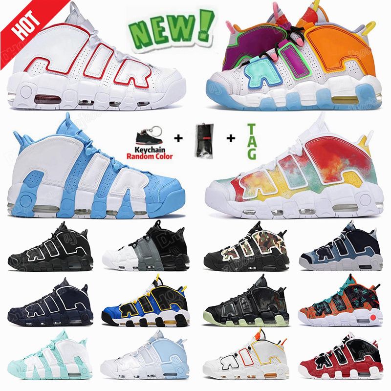 Basketball Shoes scottie pippen uptempo Women Trainers Sneakers White Varsity Red Green