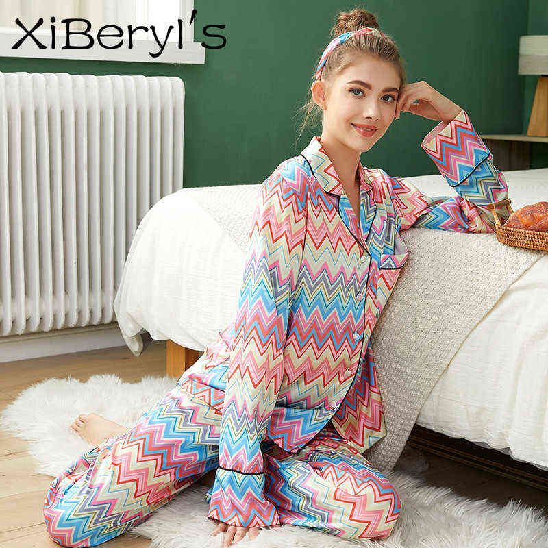 XiBeryls Fashion Silk Pajamas For Women Suit Girls Custom