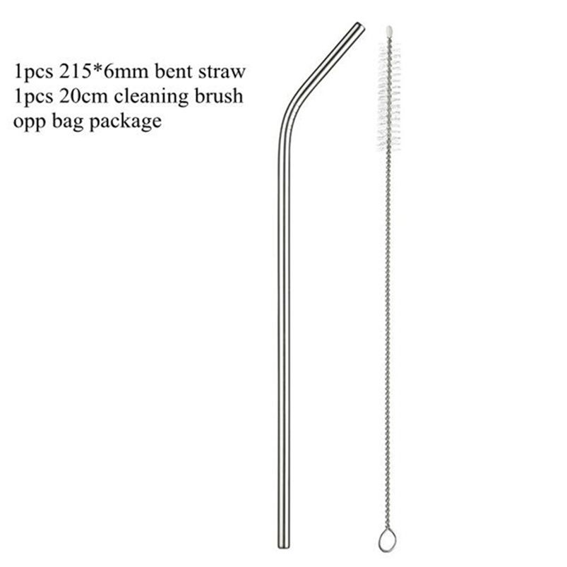 215mm bent straw+brush