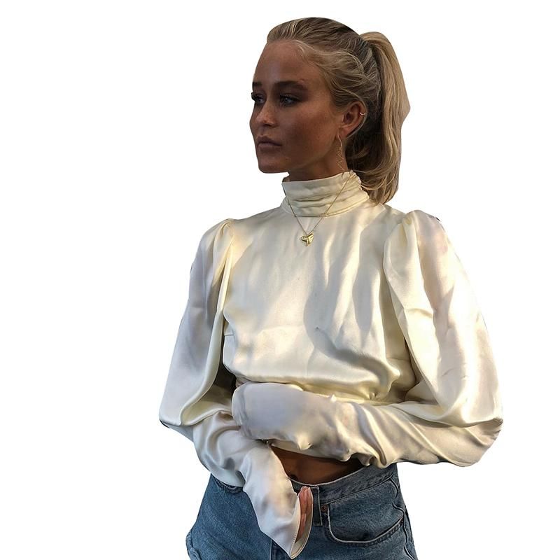Turtleneck satin blouse Clearance