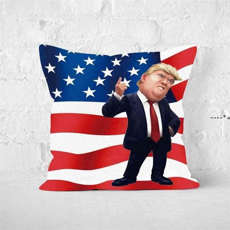 President Trump Linen Pillow Cases Sofa Cushion Cover Home Decor 18" U.S 