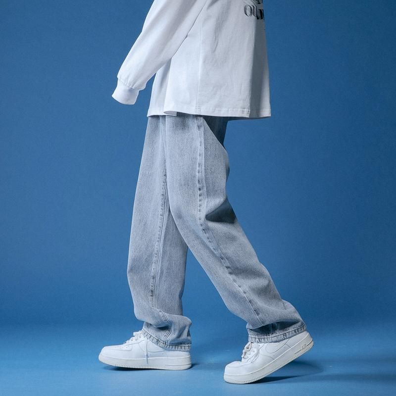 Compra Pantalones Vaqueros Para Hombre Fashion Flow Straight 2022  Pantalones De Pierna Ancha Casuales Mans Streetwear Coreano Hip Hop  Pantalones es Barato | Entrega Rápida Y Calidad | Es.Dhgate