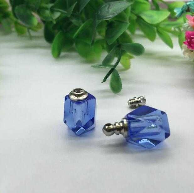 Lot de 100 pendentifs en forme de flacon en forme de losange avec bouchon à vis 10 x 15 mm, en cristal rose, pour bouteille de parfum, collier, breloques, nom ou art du riz_voghion.com
