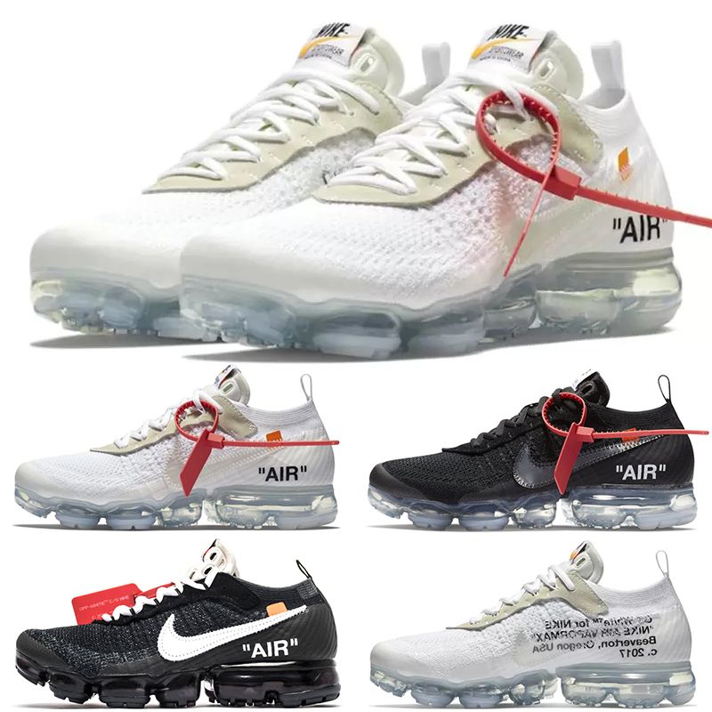 Off White x Nike Air Vapormax Running Shoes Men Women Black White Fashion  Mens Trainers Sports