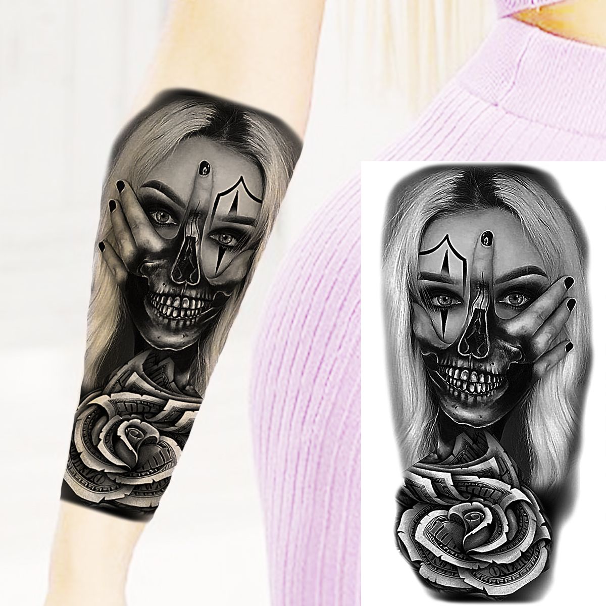 3D Joker Halloween Temporary Tattoos For Women Men Realistic Lion Compass Wolf Pirate Vampire Fake Tattoo 3D Joker Halloween Temporary Tattoos For Women Men Realistic Lion Compass Wolf Pirate Vampire Fake Tattoo