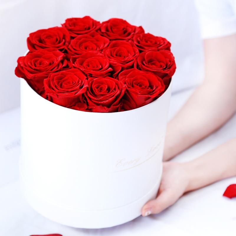 White box red rose