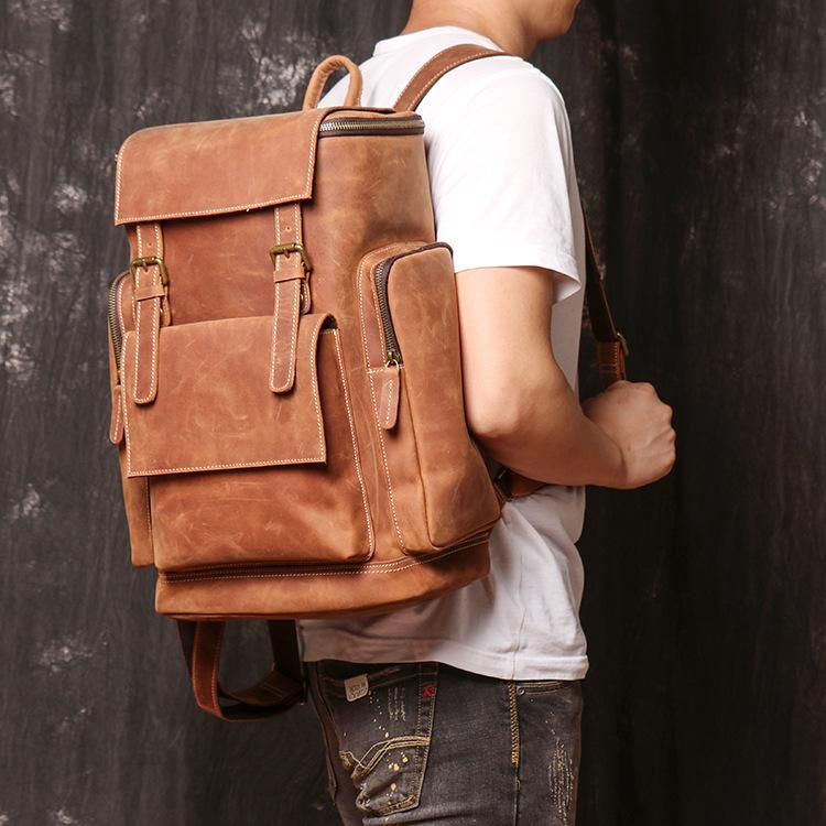 leather laptop bolsa backpack