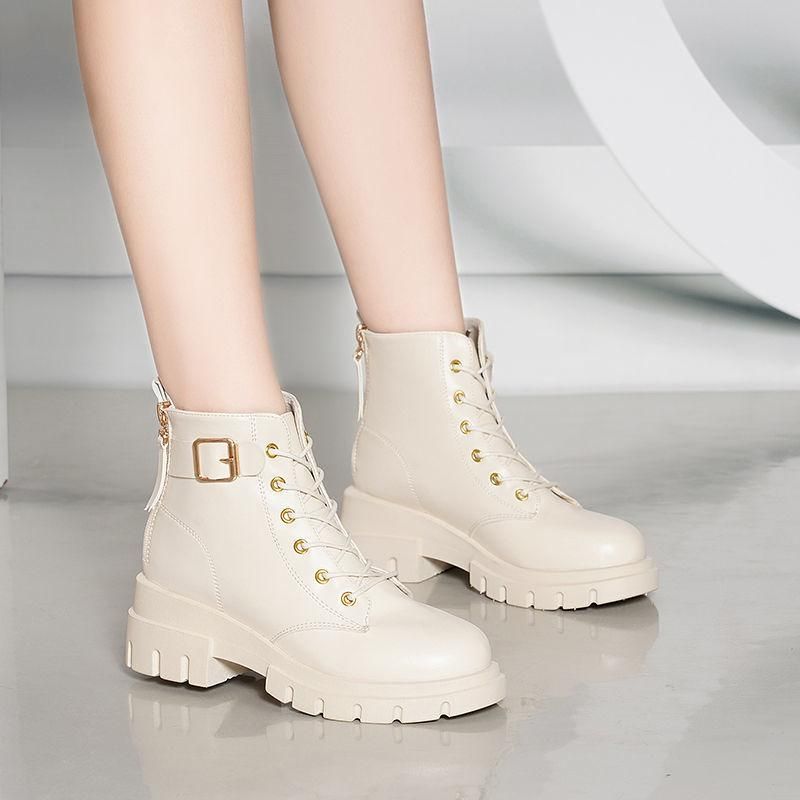 Compre Botas Tobillo PU Cuero Mujer Invierno Plataforma Plana Zapatos De Damas  Cortas Moda Otoño 2021 A 31,13 € Del Yangmiemiee | Es.Dhgate.Com