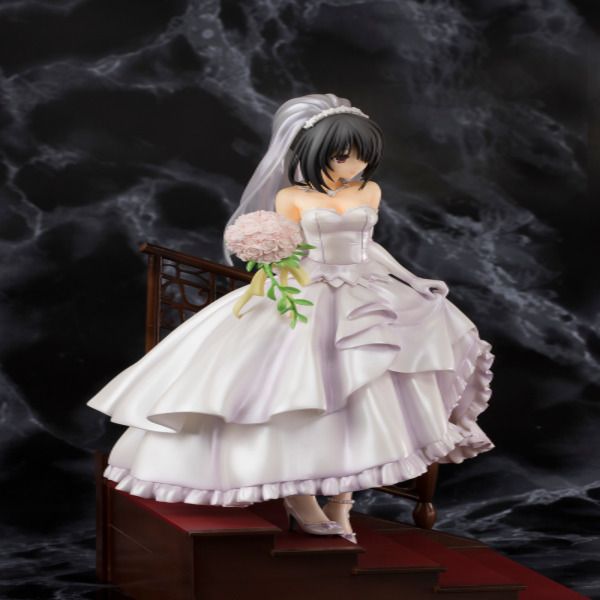 Fecha de un vestido de novia de anime de anime sexy kurumi tokisaki. Figura  para adultos
