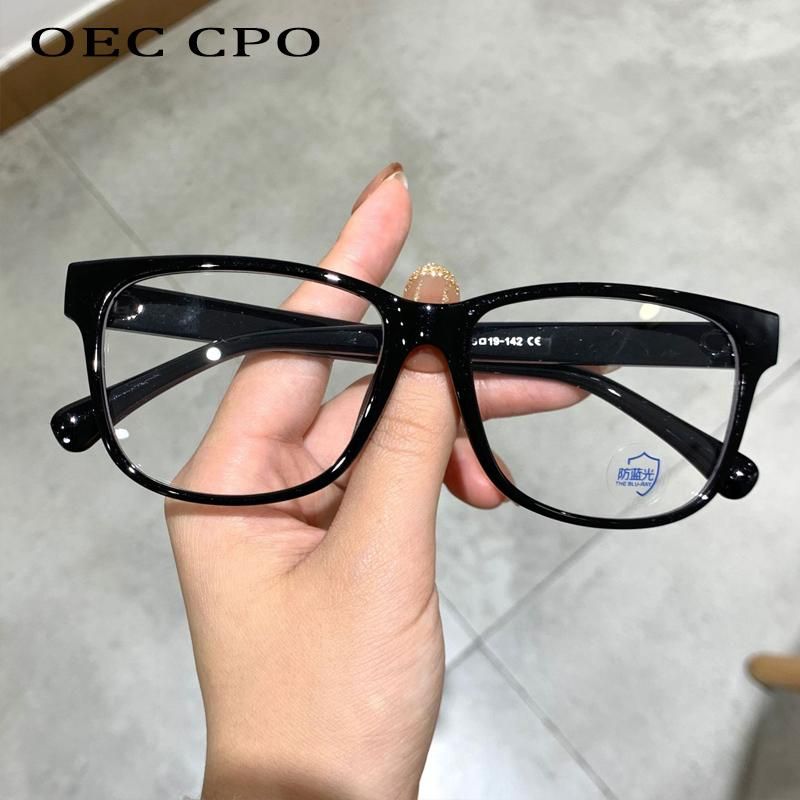 Vintage Black Square Glasses Marco Mujeres Moda Óptico Marcos Gafas Retro transparente Plástico