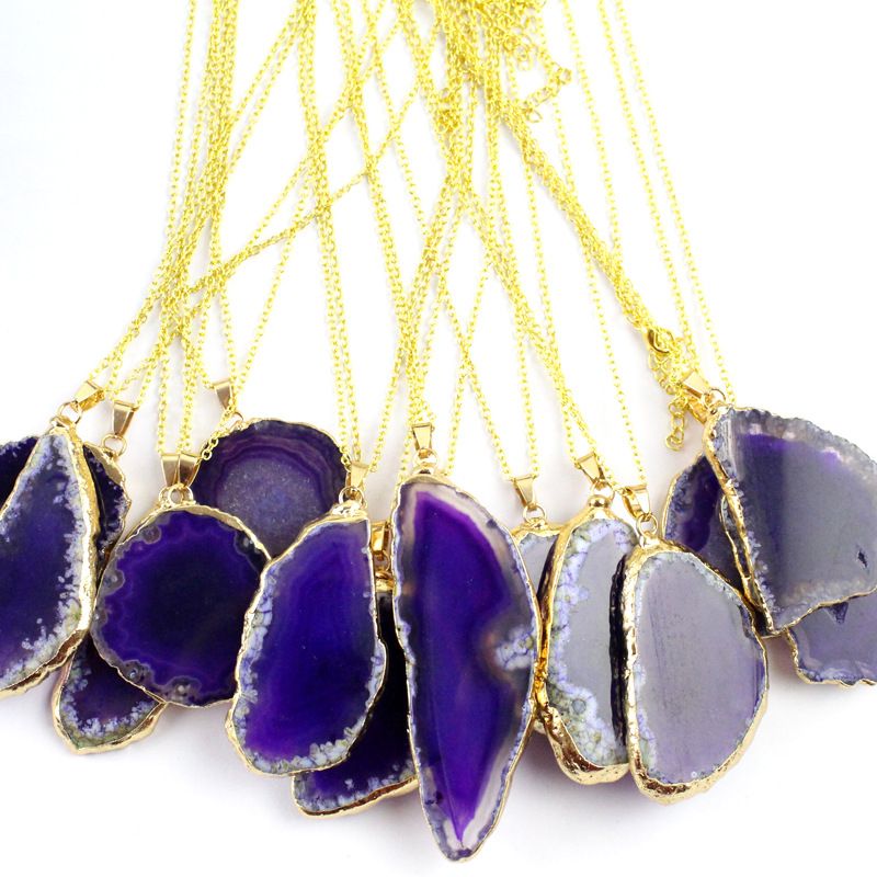 Purple Agate with Chain