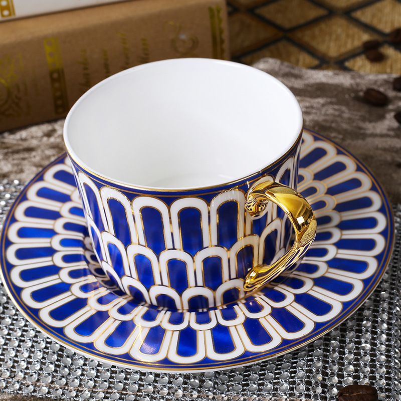 Set di tazza di caffè blu