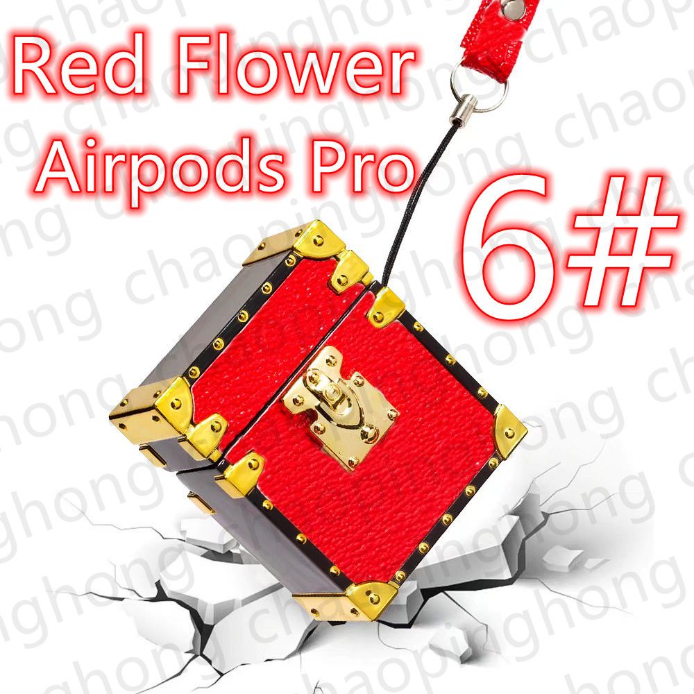 6 # röd blomma aripods pro case